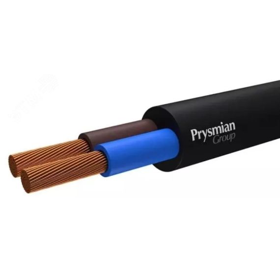 Провод ПВС 2х2.5Черный барабан РЭК/Prysmian 0102050106