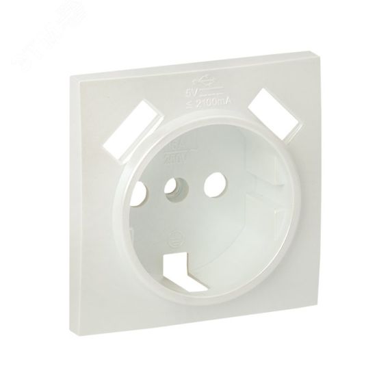 Валенсия лицевая панель розетки 1-местной с/з 16А жемчуг с защ. штор. с 2 USB 2,1А EKF ESR16-L-028-50-2USB