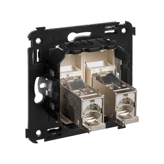 Компьютерная розетка RJ-45 в стену, кат.5e двойная экранированная,&quot;Avanti&quot;, &quot;Ванильная дымка&quot;