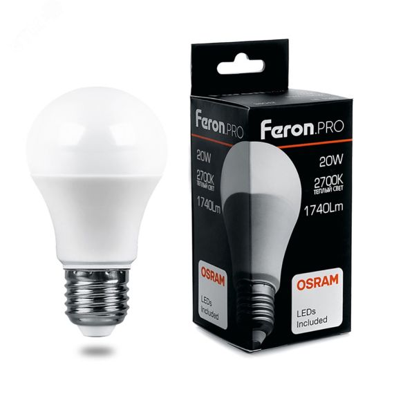 Лампа светодиодная LED 20вт Е27 теплый Feron.PRO FERON 38041