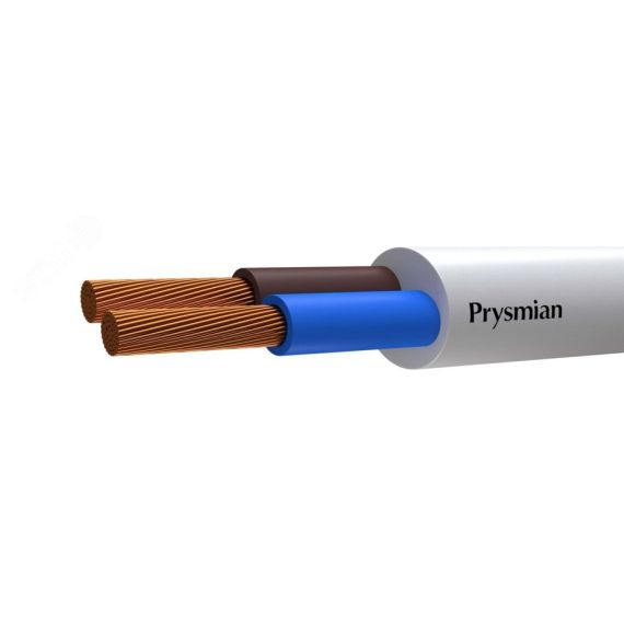 Провод ШВВП 2х0.75 белый до 380В РЭК/Prysmian 0202020201