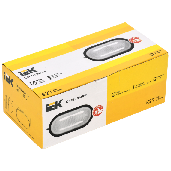 Светильник НПП1401 овал 60Вт IP54 черный IEK
