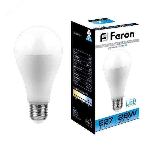 Лампа светодиодная LED 25вт Е27 дневной FERON 25792