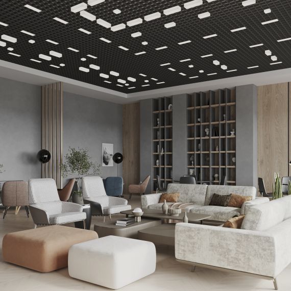 Светильник светодиодный RVE-LBX-LUMO20-PLAZA10020010-1-GR (Прямоугольник Грильято 1шт 90х190х60мм 12Вт встраиваемый 4000K Белый) RVElektro RVE00003255