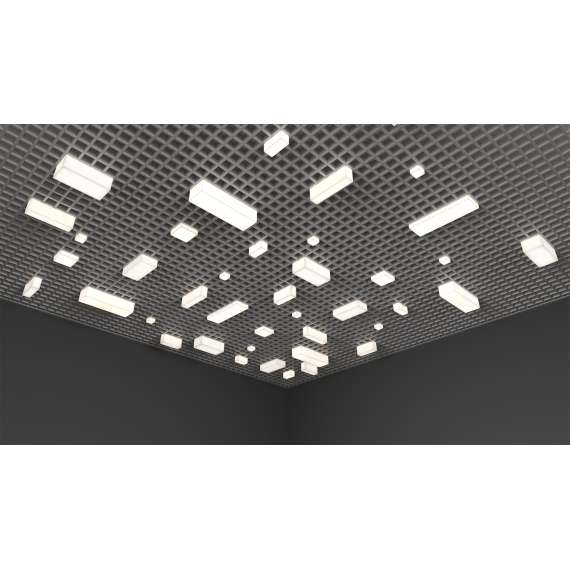 Светильник светодиодный RVE-LBX-LUMO20-PLAZA10020010-1-GR (Прямоугольник Грильято 1шт 90х190х60мм 12Вт встраиваемый 4000K Белый) RVElektro RVE00003255