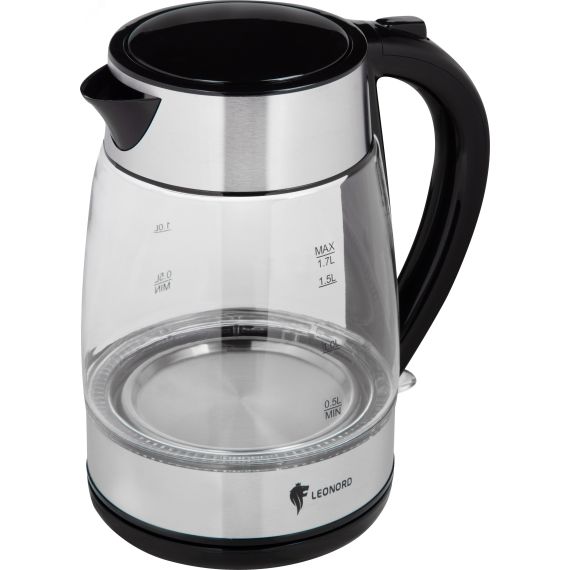 Чайник электрический LE-1513 на 1,7 л, материал стекло, пластик Leonord 107165