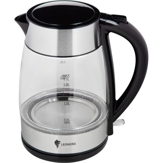 Чайник электрический LE-1513 на 1,7 л, материал стекло, пластик Leonord 107165