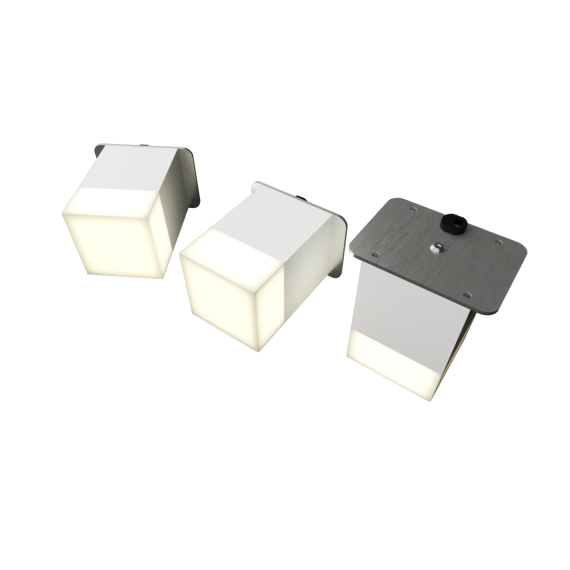 Светильник светодиодный RVE-LBX-LUMO20-PLAZA5010-3-GR (Квадрат Грильято 3шт 40х40х60мм 8Вт встраиваемый 4000K Белый) RVElektro RVE00003238