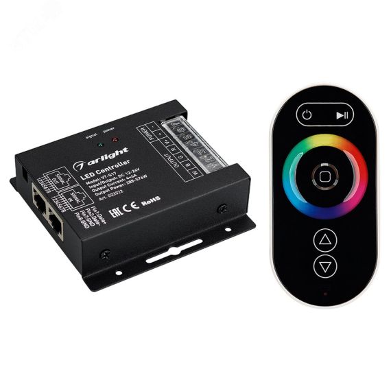 Контроллер VT-S17-4x6A (12-24V, ПДУ Овал, RF) (ARL, IP20 Металл, 2 года) Arlight 023322