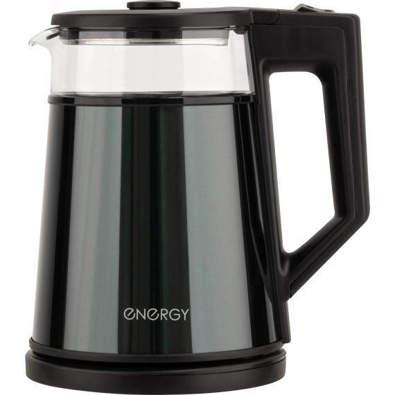 Чайник электрический E-200 на 1,2л, цвет серый, двойной корпус Energy ВиК 107011