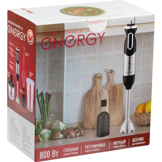 Блендер погружной на 800 Вт EN-134, 2 скорости Energy ВиК 107179
