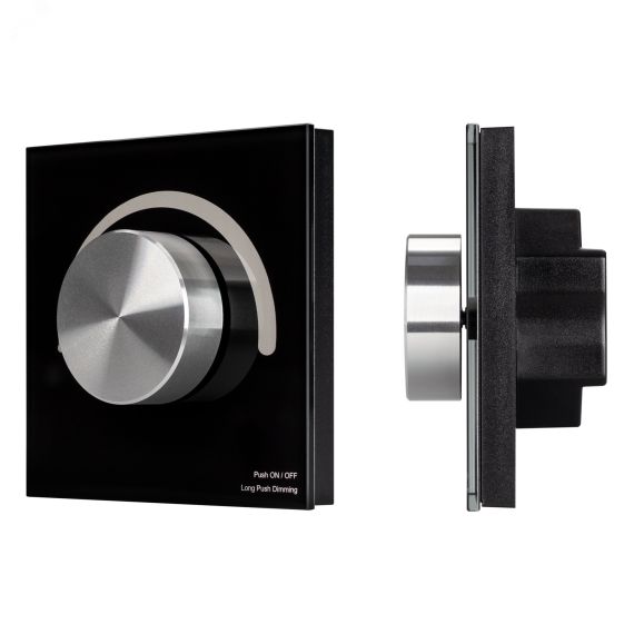 Панель SMART-P99-DIM-G-IN Black (230V, 1.5A, 0/1-10V, Rotary, 2.4G) (ARL, Стекло) Arlight 028433