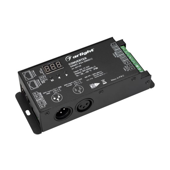 Конвертер SMART-K24-DMX512 (12-24V, SPI, 2.4G) (ARL, IP20 Металл, 5 лет) Arlight 027128