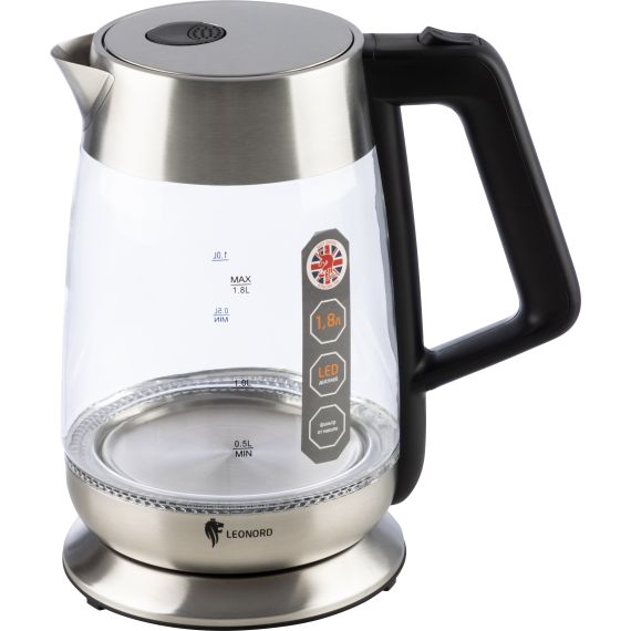 Чайник электрический стеклянный LE-1508 на 1.8 л Leonord 104866