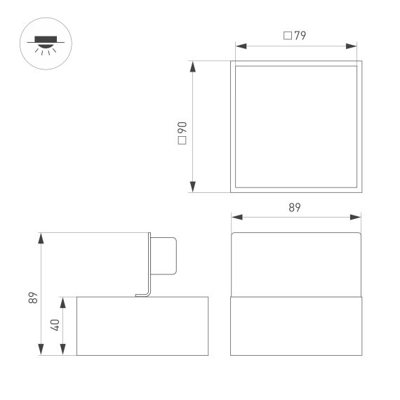 Экран SL-KANT-H16 SQUARE OPAL (ARL, Пластик) Arlight 024039