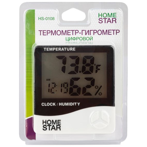 Термометр-гигрометр цифровой HS-0108 HomeStar 104303