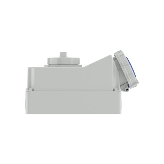 Розетка настенная с механической блокировкой и боковым расположением разъема WIS IP67 16А 2P+E 230В