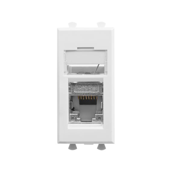 Компьютерная розетка RJ-45 модульная, кат.5е экранированная, "Avanti","Белое облако", 1 модуль Компьютерная розетка RJ-45 модульная, кат.5е экранированная, "Avanti","Белое облако", 1 модуль