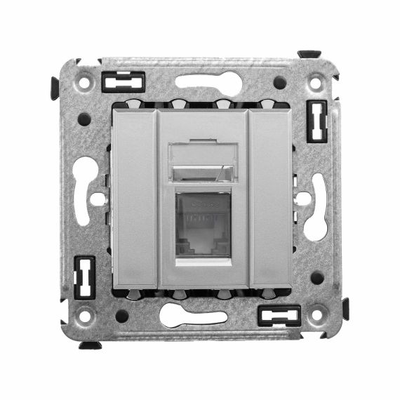 Компьютерная розетка RJ-45 в стену, кат.5e одинарная,&quot;Avanti&quot;,&quot;Закаленная сталь&quot;