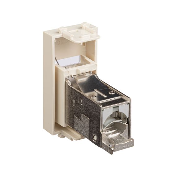 Компьютерная розетка RJ-45 модульная, кат.6 экранированная, &quot;Avanti&quot;,&quot;Ванильная дымка&quot;, 1 модуль