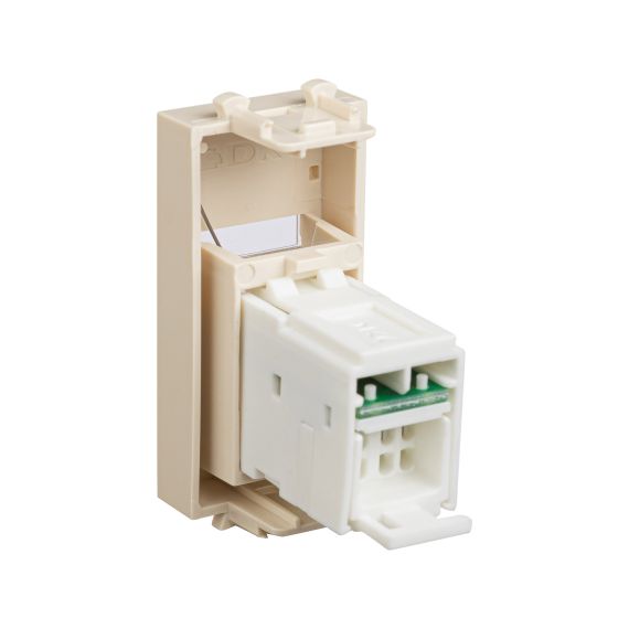 Компьютерная розетка RJ-45 модульная, кат.6А, "Avanti", "Ванильная дымка", 1 модуль Компьютерная розетка RJ-45 модульная, кат.6А, "Avanti", "Ванильная дымка", 1 модуль