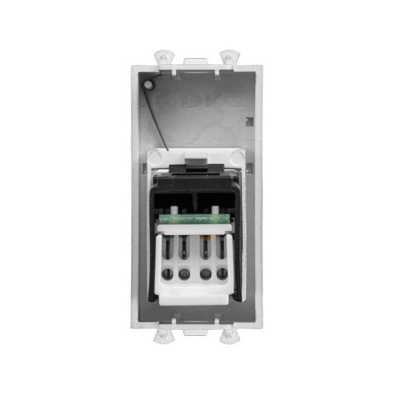 Компьютерная розетка RJ-45 модульная, кат.5е, "Avanti", "Закаленная сталь", 1 модуль