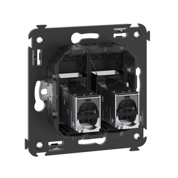 Компьютерная розетка RJ-45 в стену, кат.6 экранированная двойная,&quot;Avanti&quot;, &quot;Черный матовый&quot;