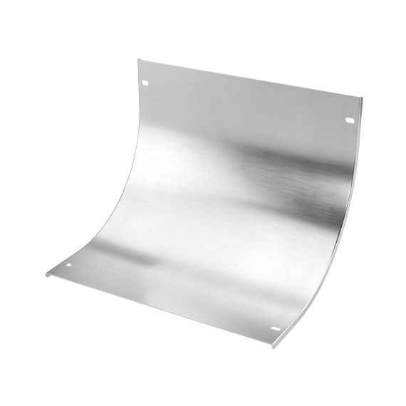 Крышка на угол лестничный вертикальный внутренний 90 градусов 80х450, толщ. 2 мм, R300, в комплекте с крепёжными элементами, необходимыми для монтажа, алюминий