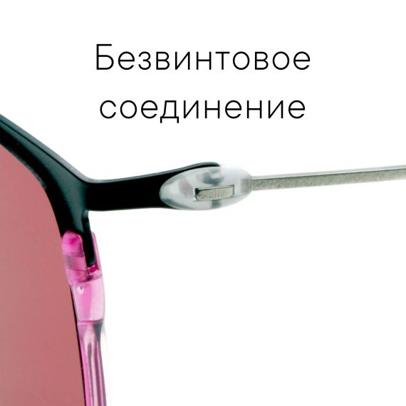 Черные солнцезащитные очки из титана с фиолетовыми линзами. Модель 04