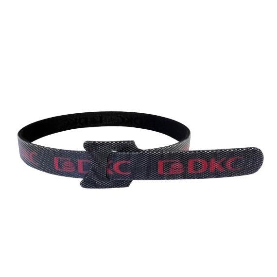 Хомут многоразовый, мягкий, на тканевой основе 12,5х400мм, черный слоготипом