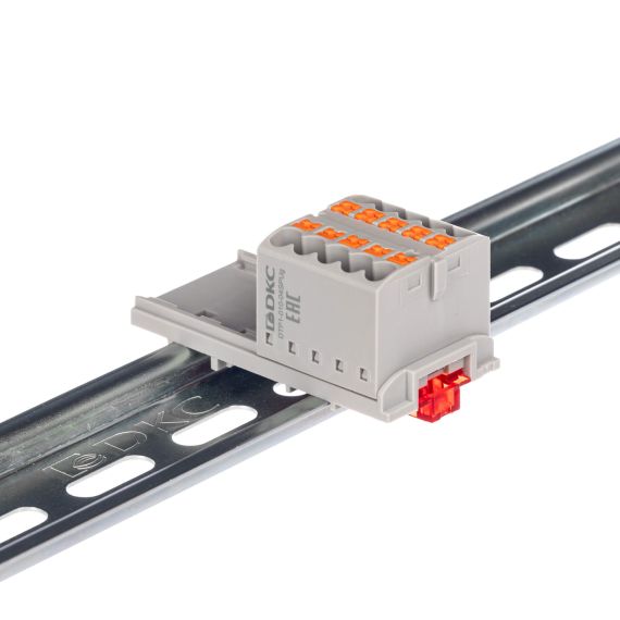 Блок распределительный, зажим push-in, 10 точек подключения 2,5 кв.мм, серый