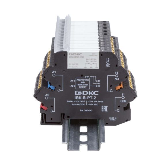 Реле интерфейсное, 1CO, ком. ток 6А, AgSnO2, напряжение 110V AC/DC, push-in клеммы.
