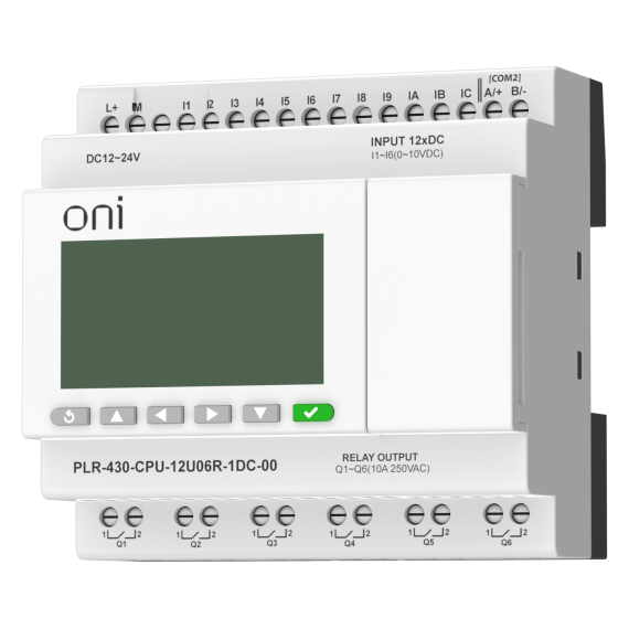 ПЛК 430 Модуль ЦПУ 6 DI 6 UI (0-10 В/DI) 6 RO 24В DC с экраном ONI