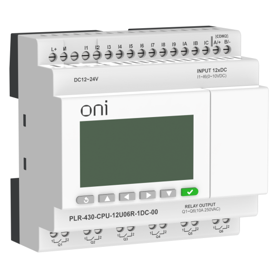 ПЛК 430 Модуль ЦПУ 6 DI 6 UI (0-10 В/DI) 6 RO 24В DC с экраном ONI