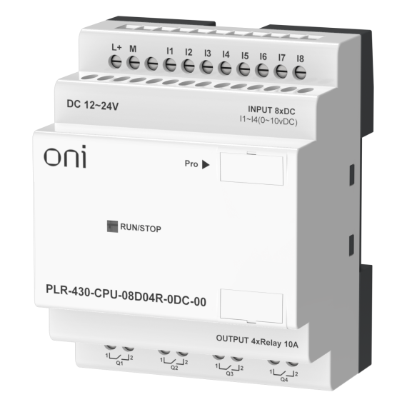 ПЛК 430 Модуль ЦПУ 8 DI 4 RO 24В DC без экрана ONI