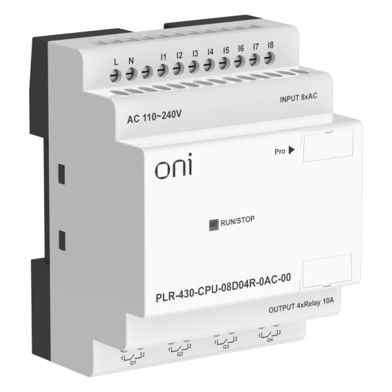ПЛК 430 Модуль ЦПУ 8 DI 4 RO 220В AC без экрана ONI