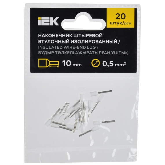 Наконечник НШВИ 0,5-10 белый (20шт/упак) IEK