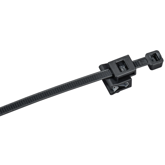 Хомут P6.6 с креплением на кромку чёрный 4,8х280мм IEK