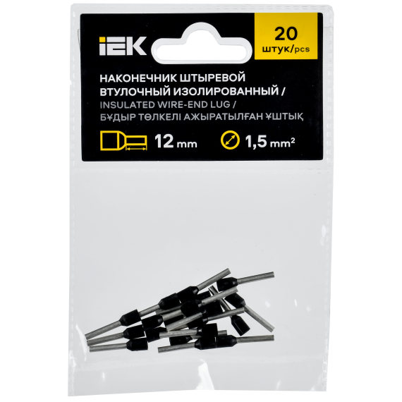 Наконечник НШВИ 1,5-12 черный (20шт/упак) IEK