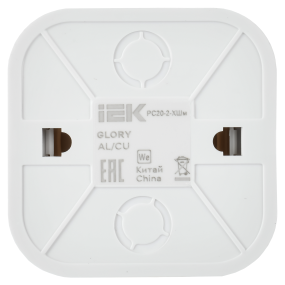 GLORY Розетка 1-местная для открытой установки без заземления без защитных шторок 10А РС20-2-ХШм шампань матовый IEK