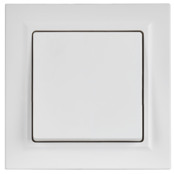 BRITE Выключатель 1-клавишный 10А в сборе ВСР10-1-0-БрАБ арктический белый IEK