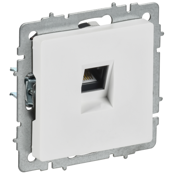 BRITE Розетка компьютерная RJ45 кат.5E РК10-БрАБ арктический белый IEK