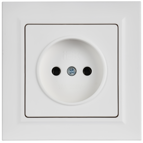 BRITE Розетка 1-местная без заземления без защитных шторок 10А в сборе РСР10-1-0-БрАБ арктический белый IEK