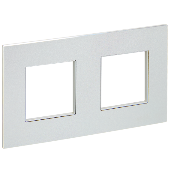 SKANDY Рамка 2-местная SK-F32S металл серебряный IEK