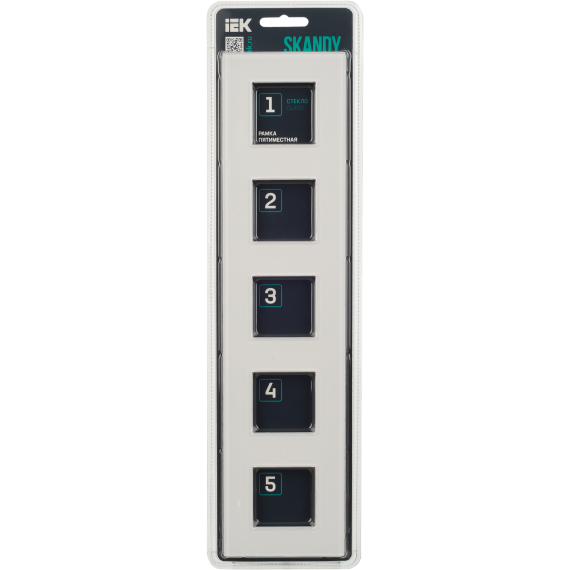 SKANDY Рамка 5-местная SK-F25W стекло арктический белый IEK SKANDY Рамка 5-местная SK-F25W стекло арктический белый IEK