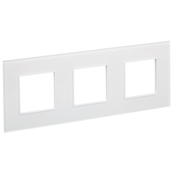 SKANDY Рамка 3-местная SK-F23W стекло арктический белый IEK