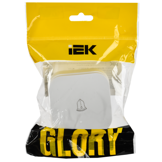 GLORY Выключатель 1-клавишный для открытой установки самовозвратный 10А ВСс20-1-0-ХБм белый матовый IEK