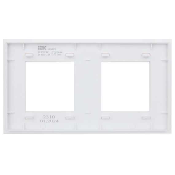 SKANDY Рамка 2-местная SK-F22W стекло арктический белый IEK