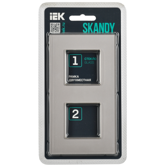 SKANDY Рамка 2-местная SK-F22Sh стекло шампань IEK