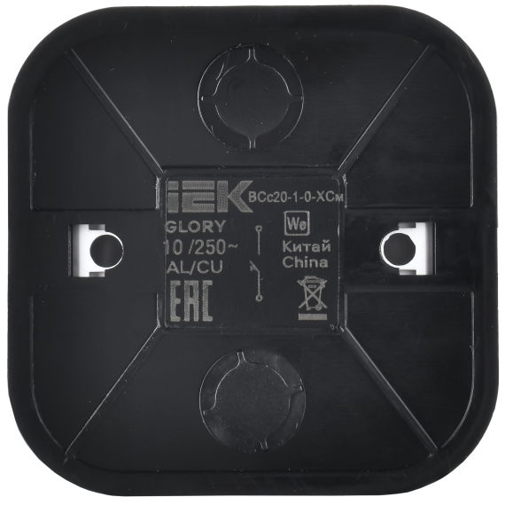 GLORY Выключатель 1-клавишный для открытой установки самовозвратный 10А ВСс20-1-0-ХСм сталь матовый IEK